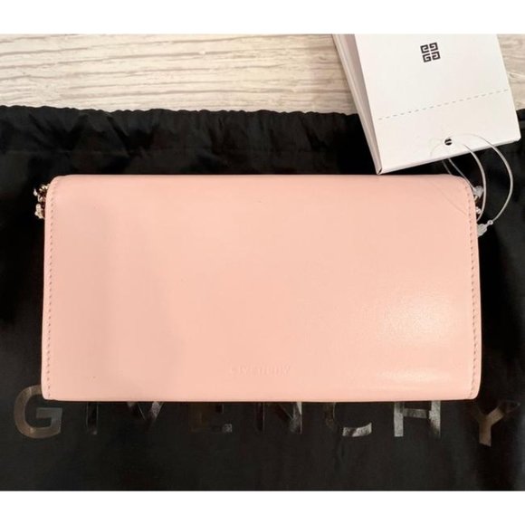 Givenchy Logo Wallet On Chain Pink Leather Cross Body Bag - Picture 5 of 12